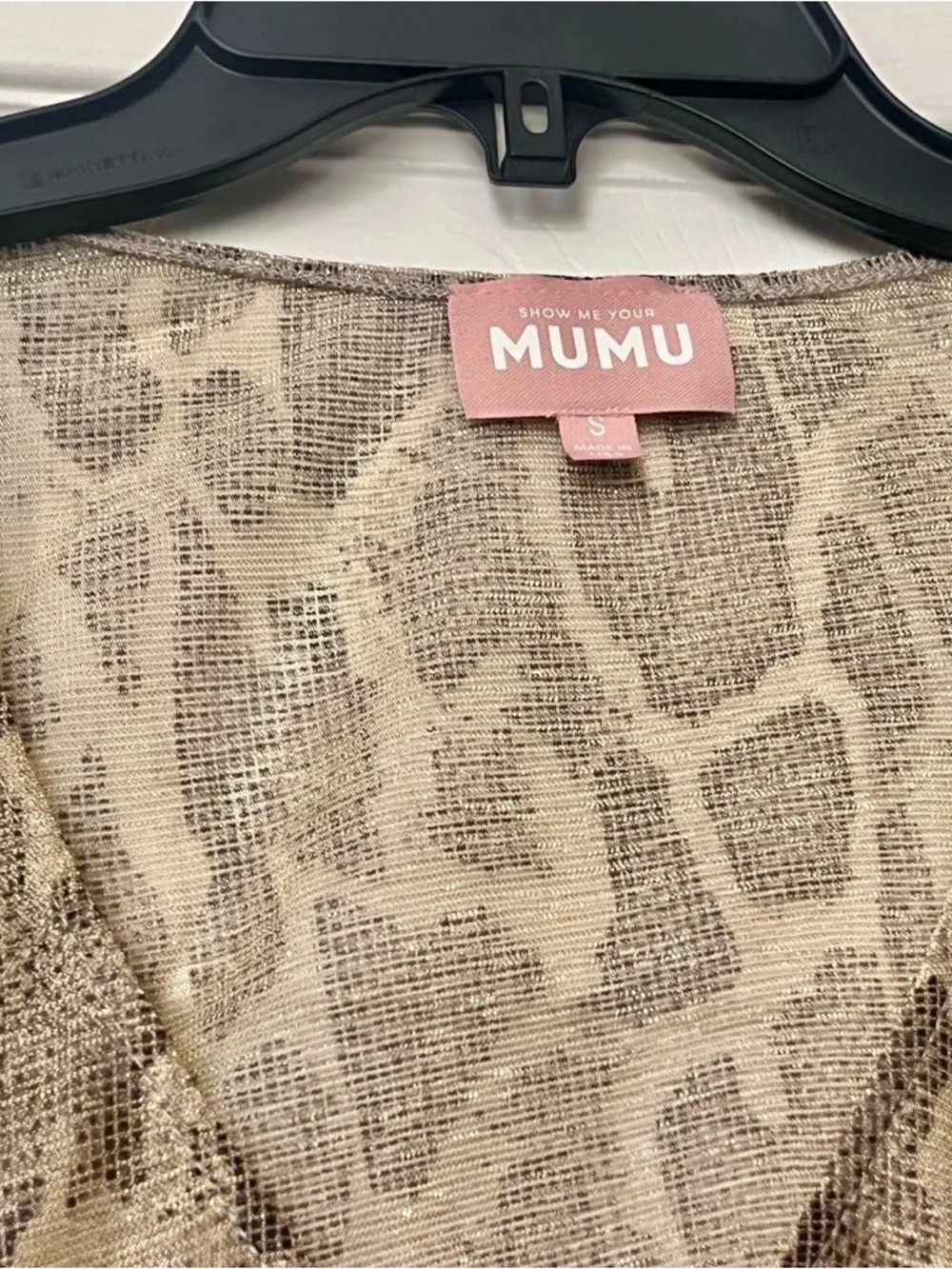 Brand NEW: Show Me Your MuMu Gold Metallic Cheetah / Leopard Print Maxi Coverup - Picture 4 of 6